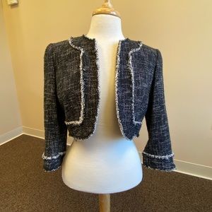 TAHARI Cropped Tweed Jacket